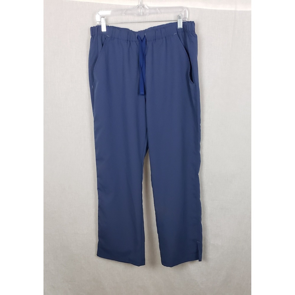 FIGS Women Navy Blue Scrub Pants XL Tall Elastic Drawstring Straight Leg Pockets